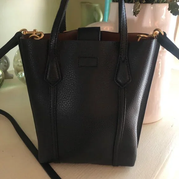 SOLD***TORY BURCH Mini Perry Tote Crossbody Bag Black - Picture 4 of 14
